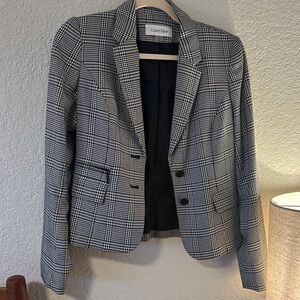 Calvin Klein Monochrome Checkered Blazer